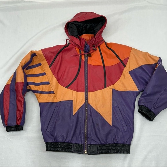 Vintage Starter Men’s size Medium Phoenix Suns Leather Hooded Jacket - Picture 7 of 17